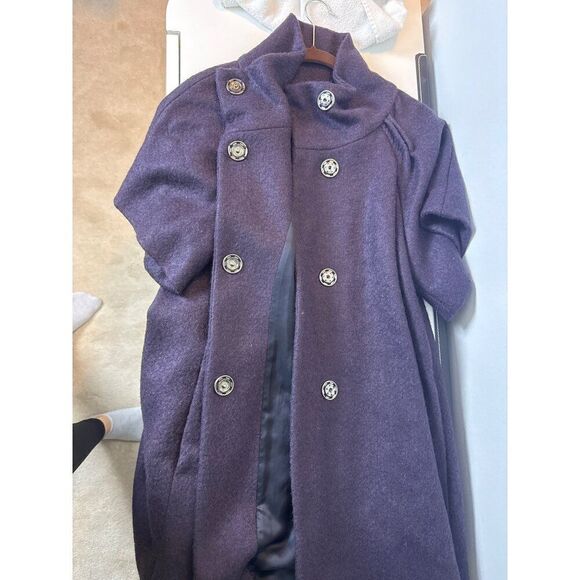 MAX&Co Purple Wool Blend Short Sleeve Coat Womens Size M - Picture 11 of 11